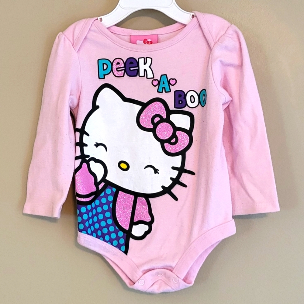 Hello Kitty light pink Peek-a-Boo onesie/bodysuit